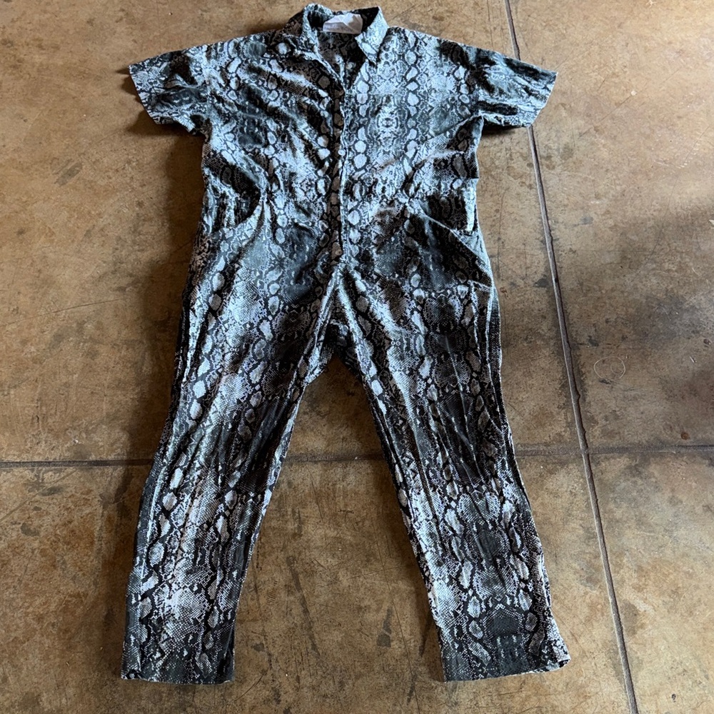 Acacia Swimwear Snake python Print cotton Jumpsuit size p